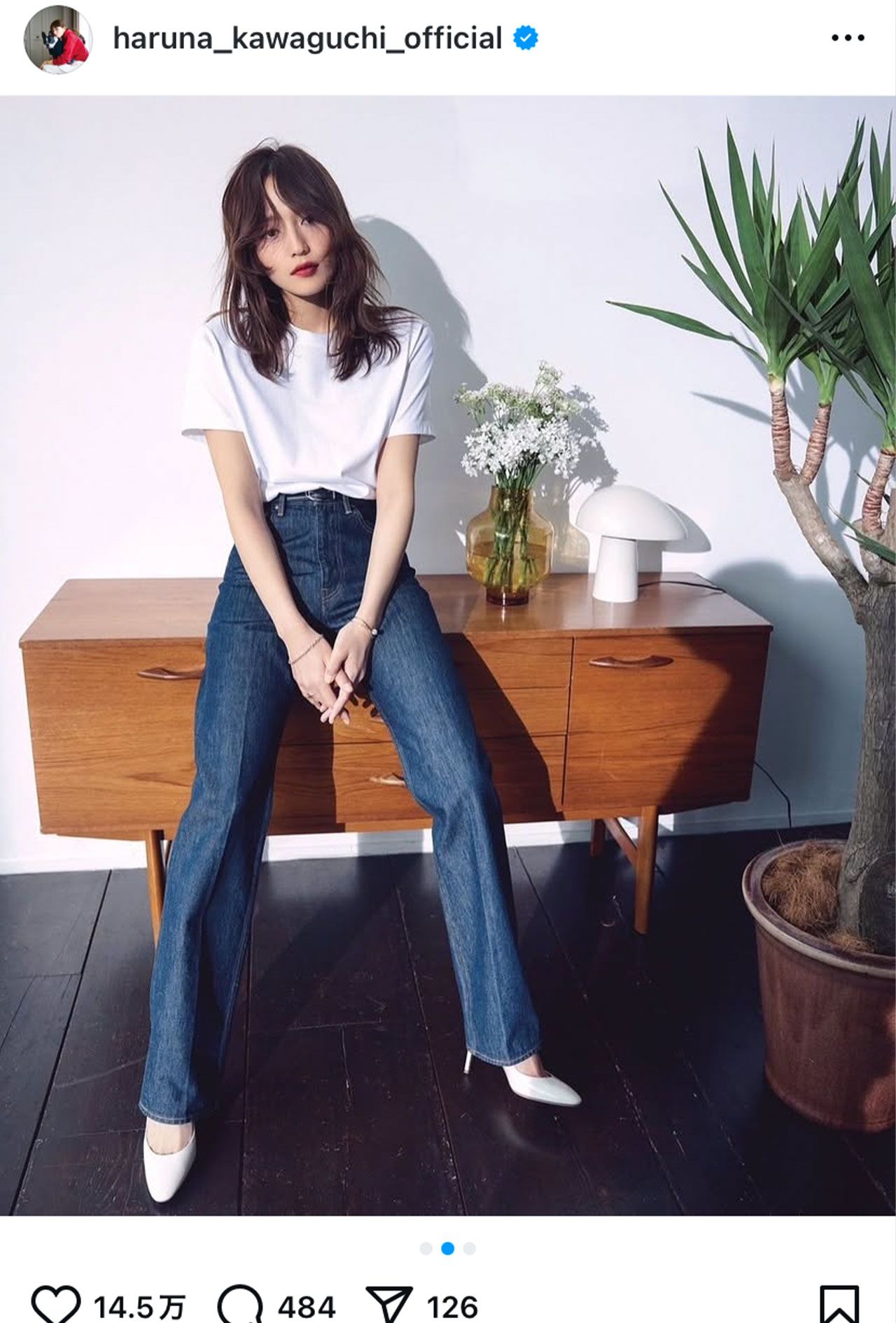 痩せすぎ…とSNS上で話題になった川口春奈の投稿（本人のインスタグラムより）