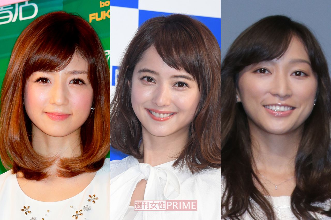 （左から）小倉優子、佐々木希、杏