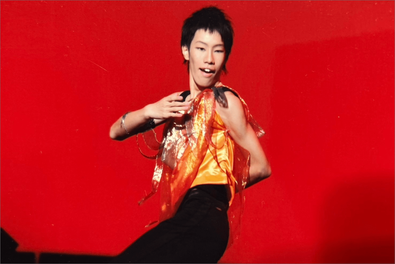 ダンスの発表会で。自分を表現する楽しさを知ったという