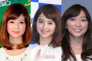 （左から）小倉優子、佐々木希、杏