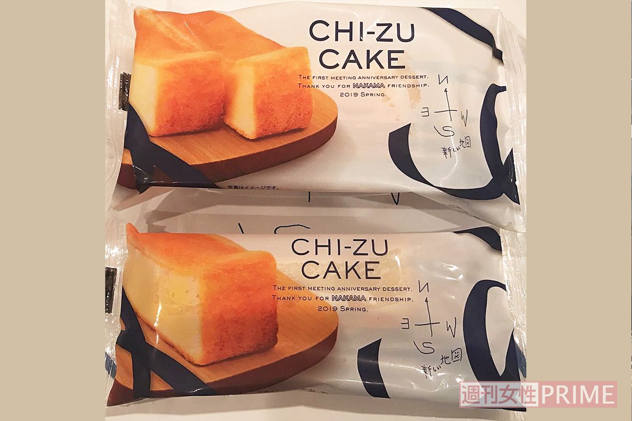 （上）ファミリーマート限定CHI-ZU CAKE。関東では2/19より発売（下）ファンミーティングでプレゼントされたCHI-ZU CAKE／著者撮影