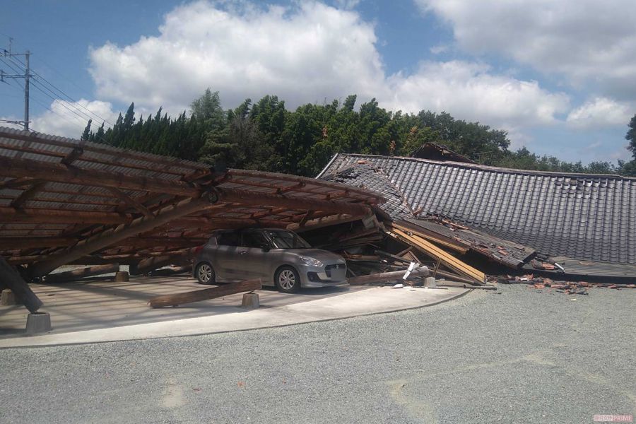 凄惨な地震であったことが伝わる住宅