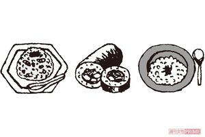 チャーハン・巻き寿司・リゾット　イラスト／小島サエキチ