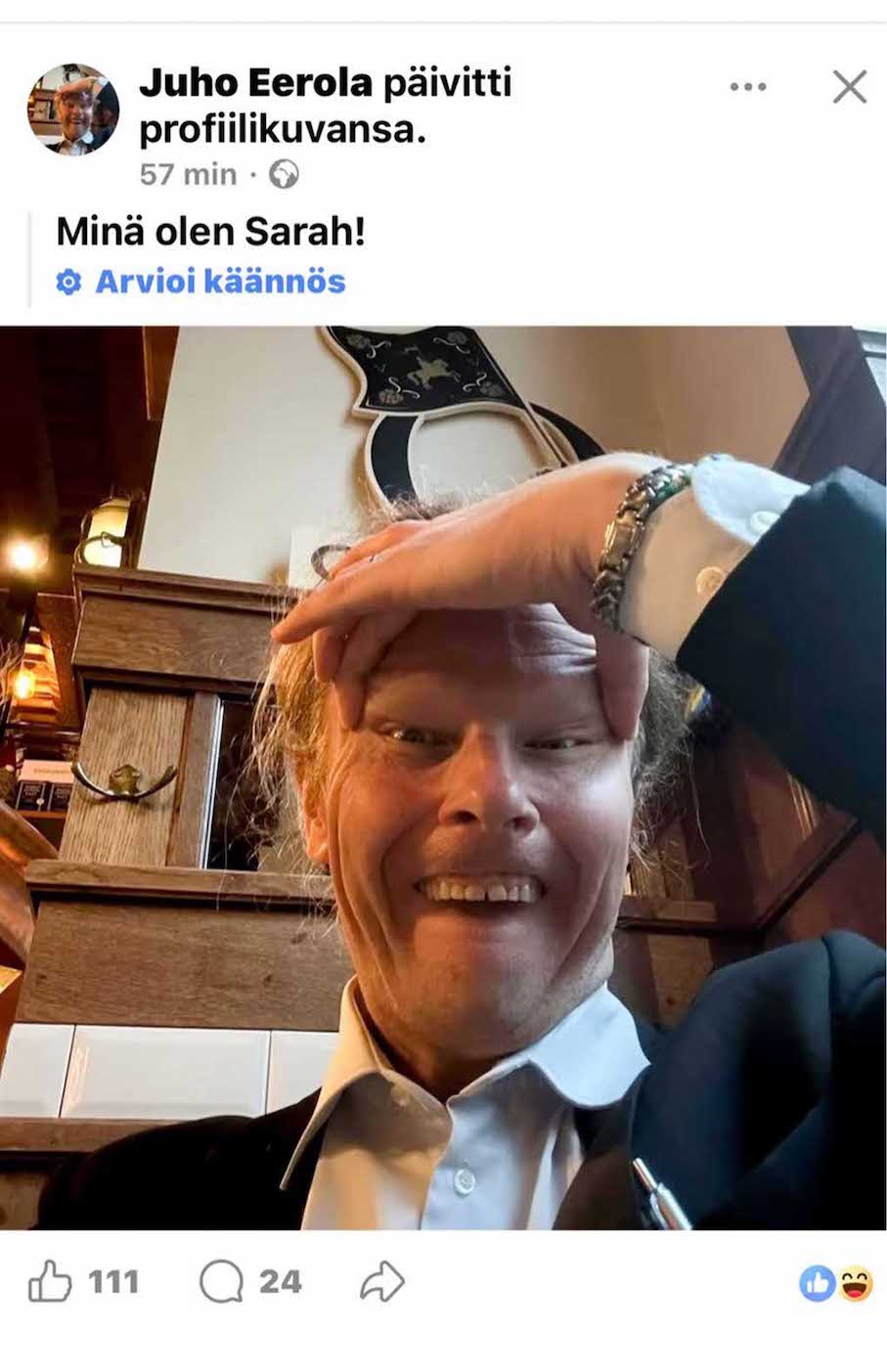 拡散された、ミス・フィンランド女性を擁護するフィンランドの政治家（Xより）