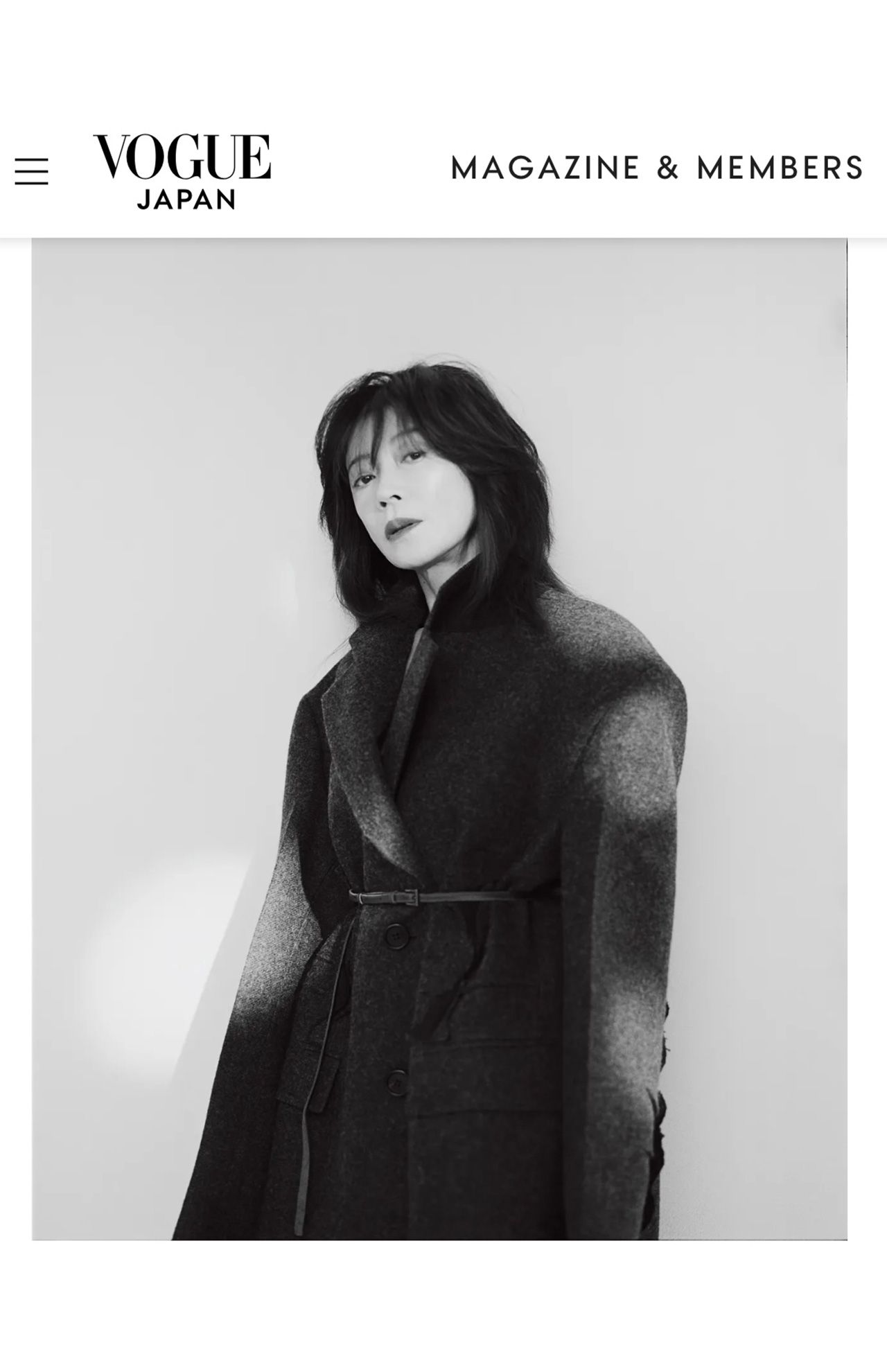 『VOGUE JAPAN』の取材に答える中森明菜（公式HPより）