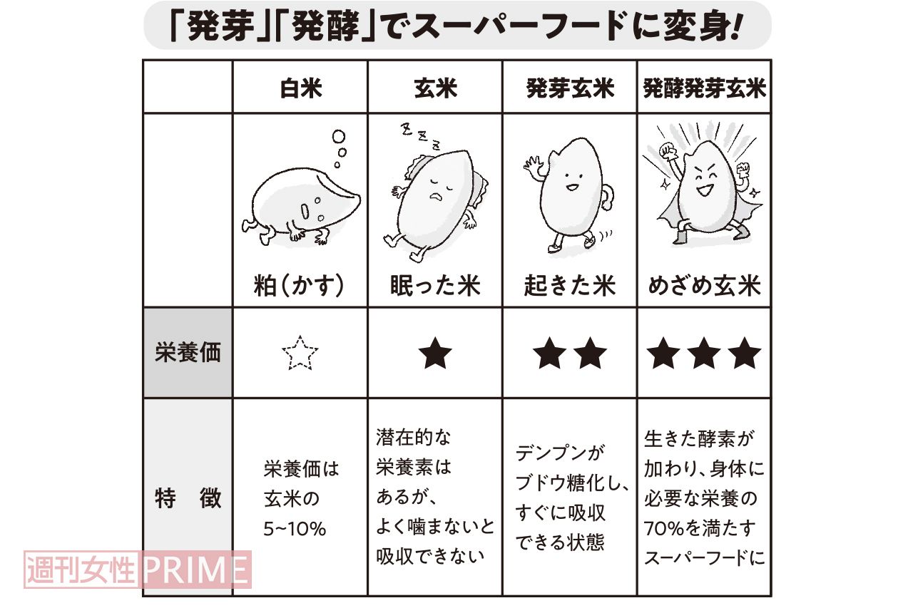 「発芽」「発酵」でスーパーフードに変身！　イラスト／おおつかさやか