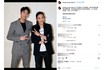 江宏傑氏がインスタに投稿した元バスケットボール選手、銭薇娟さんとのツーショット写真。イケメンぶりは相変わらず