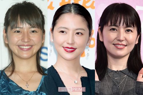 長澤まさみ（写真左から10代、20代、30代の現在）