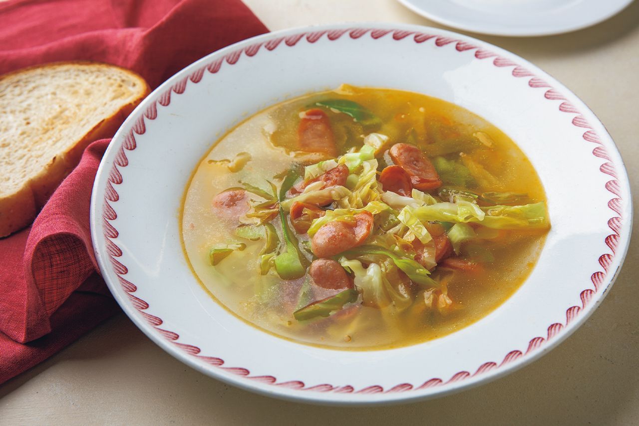 チョリソーとキャベツのスープ