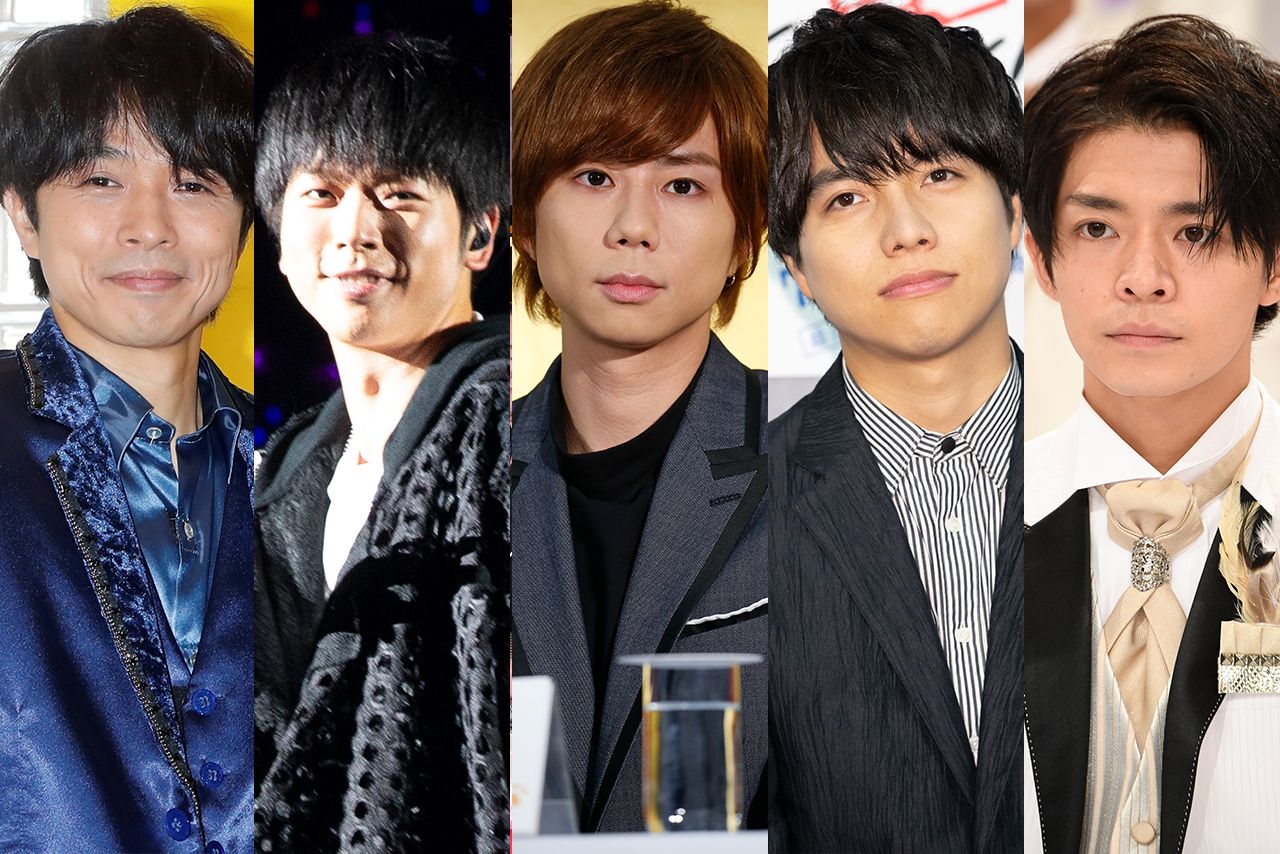 2020年『24時間テレビ』のメインパーソナリティー（左から）V6井ノ原快彦、NEWS増田貴久、Kis-My-Ft2北山宏光、ジャニーズWEST重岡大毅、そしてKing & Prince岸優太