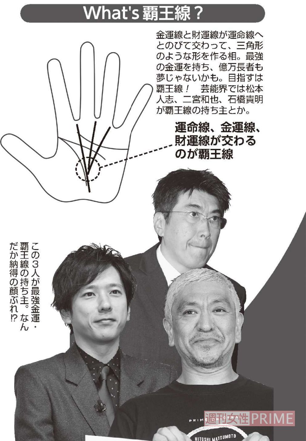 これが覇王線！　松本人志、石橋貴明、二宮和也らも持っている