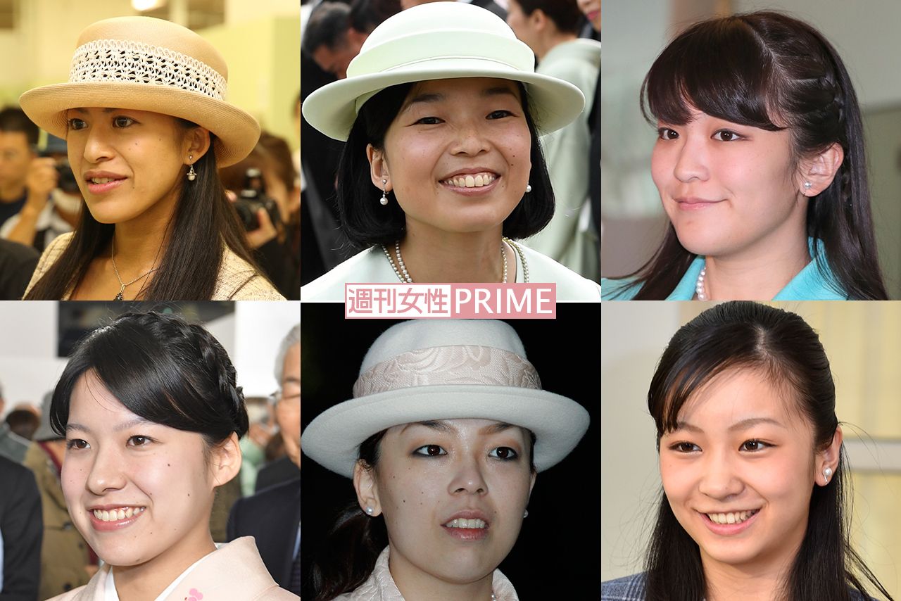 左上から時計周りに承子さま、彬子さま、眞子さま、佳子さま、瑶子さま、絢子さま