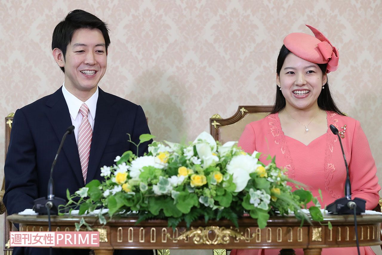 守谷慧さんと絢子さんの婚約内定の記者会見（'18年7月）