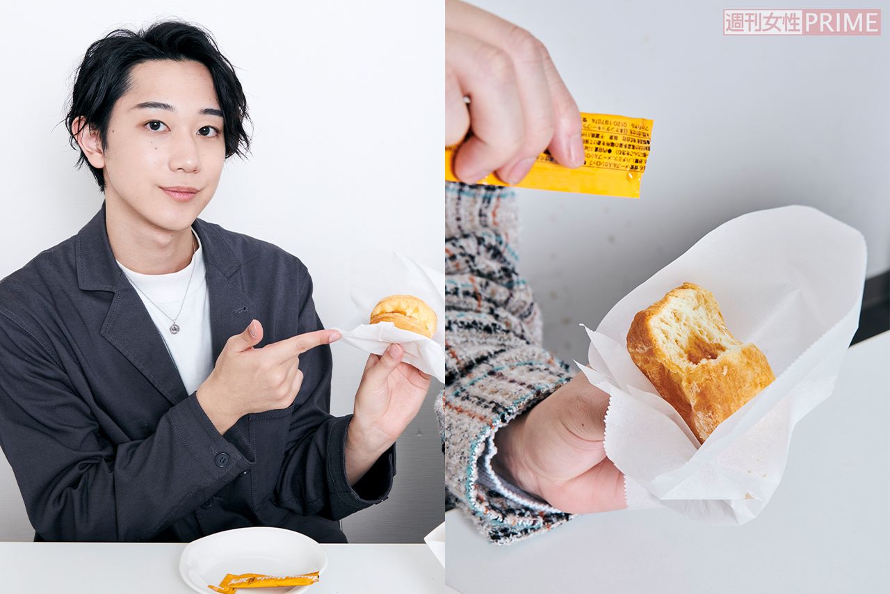 「ホットビスケット」食べ方2：かじった箇所にシロップを　撮影／山田智絵