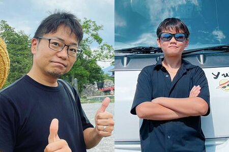 ゆたぼん（14）＆パパ。NHK党から出馬経験も。心理カウンセラーで不登校系ユーチューバー、ゆたぼん（中村逞珂）の父・中村幸也。沖縄在住