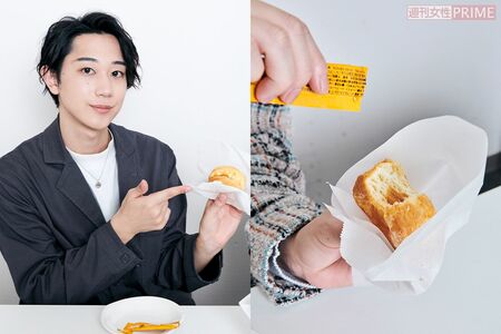 「ホットビスケット」食べ方2：かじった箇所にシロップを　撮影／山田智絵