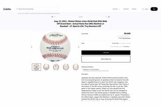 オークションに出品された“40-40”達成ボール（ゴールディンより）