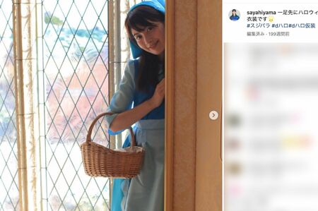 コスプレを披露する檜山沙耶キャスター（本人インスタグラムより）