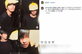 ポケパークでも着用していたコダックの帽子をかぶったBTSのV（公式インスタグラムより）