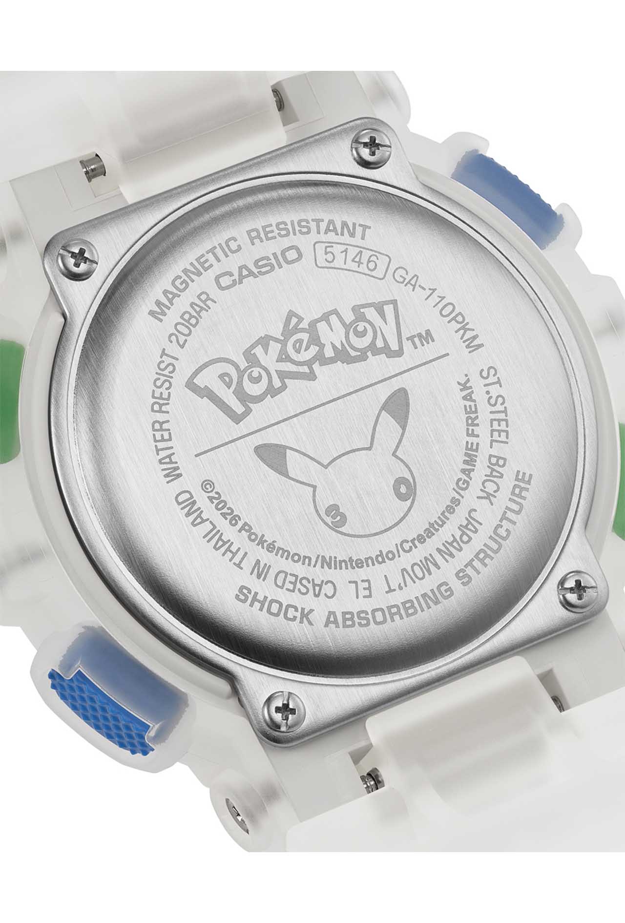G-SHOCKの裏面に刻印されているポケモン30周年の特別ロゴ（カシオ公式HPより）