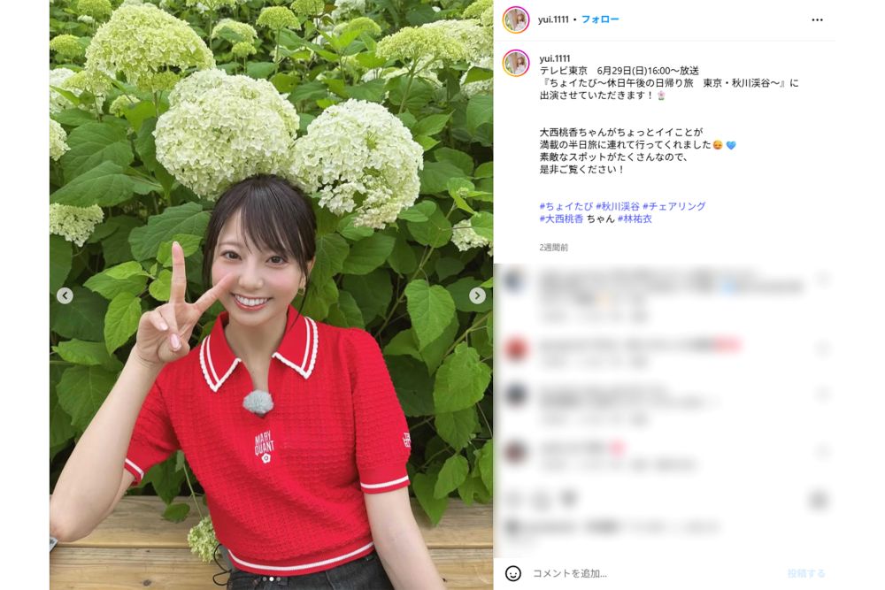 “ジャンボリお姉さん”こと林祐衣（本人インスタグラムより）