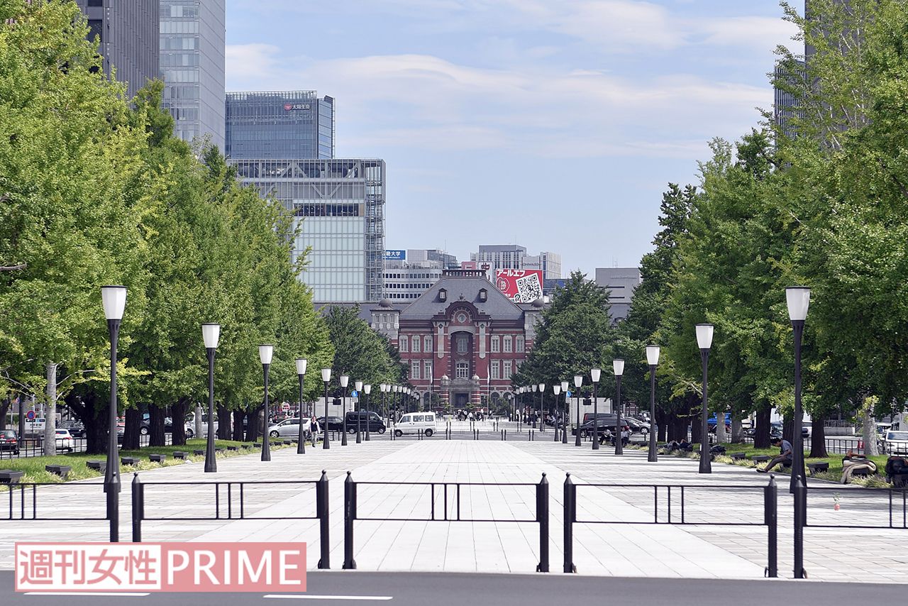 東京駅丸の内前広場から続く「行幸通り」のイチョウ並木は、これからが見ごろ　撮影／渡邉智裕