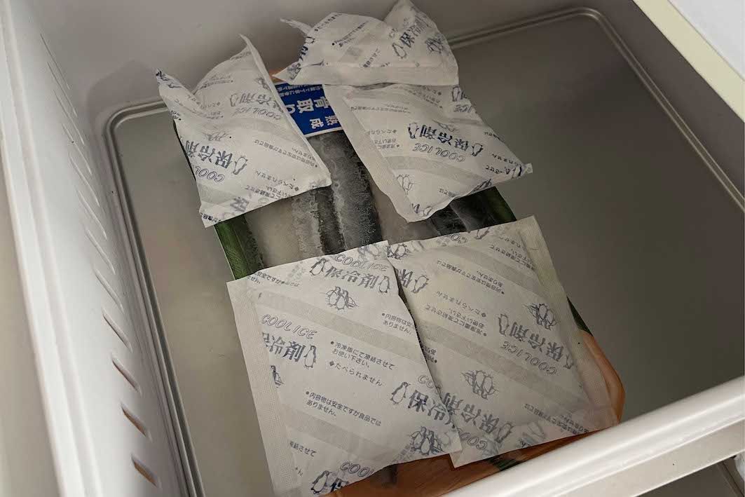 保冷剤で急速冷凍