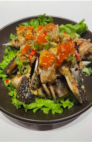 看板メニューのカンジャンケジャン。プリプリ触感ととろっとしたまろやかな蟹みそが絶品