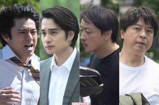 左から山田裕貴、中村蒼、山本耕史、上川隆也