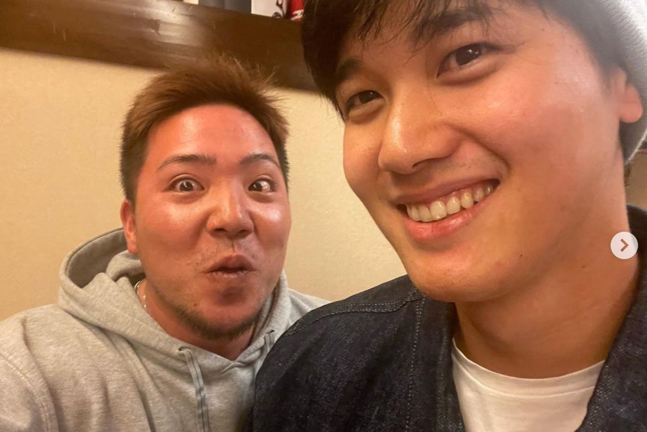 山川穂高公式インスタグラムでは大谷翔平との2ショットを投稿していた