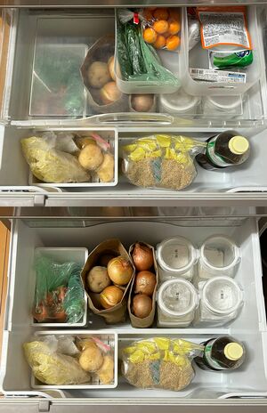 海老原さんの整頓された野菜室（写真提供／海老原さん）