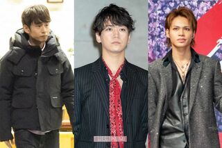 3人で活動するKAT-TUN。左から中丸雄一、亀梨和也、上田竜也