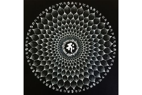 修行を終えて描き始めた曼荼羅。「お守りに欲しい」という人も