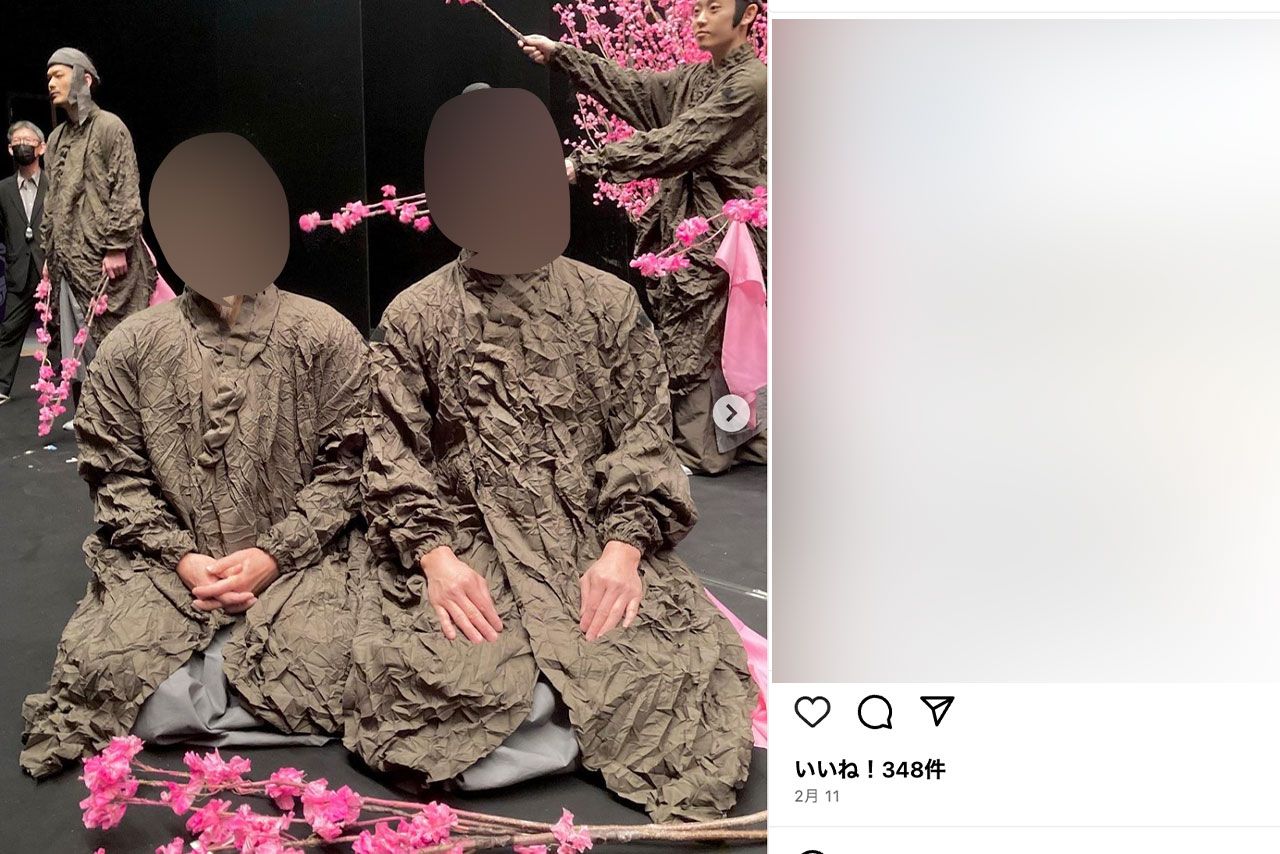 Mと父親は市川猿之助舞台で親子共演することも（Mのインスタグラムより）