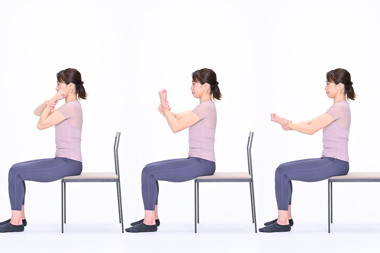 【片ひじ曲げ】1セット×10回