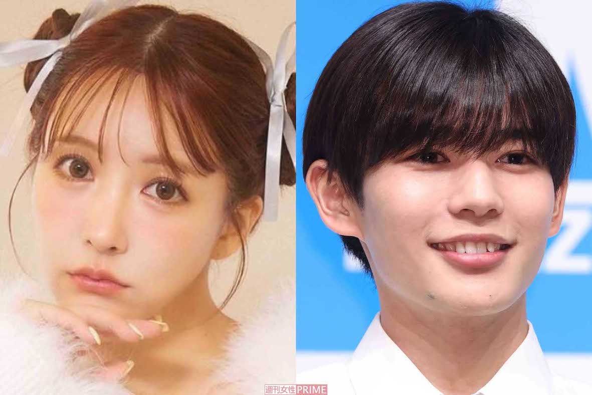 左から三上悠亜、なにわ男子の長尾謙杜