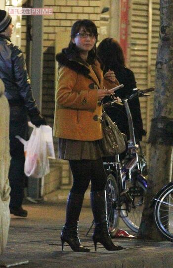 2012年2月、志村けんさんの誕生日会に出席したTBSアナ時代の田中みな実