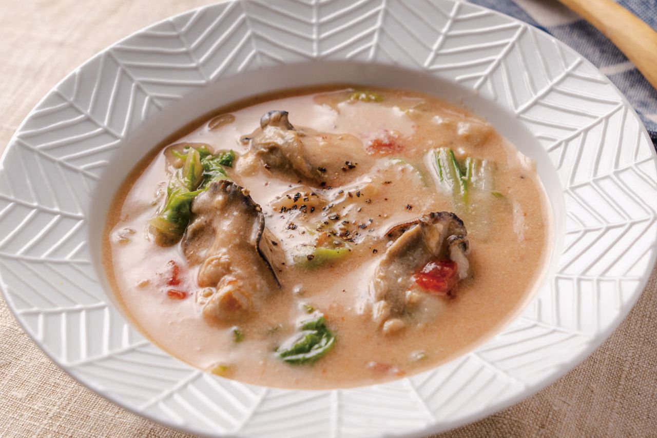 牡蠣と白菜のスープ