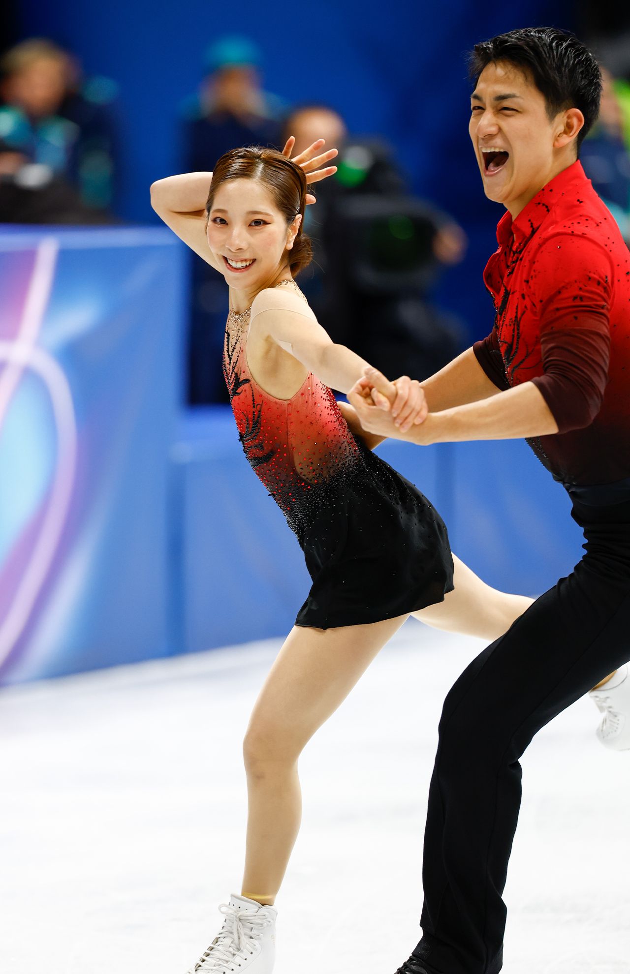 息の合った滑りで、ショート今季最高得点を出した“りくりゅう”ペア（撮影／JMPA）
