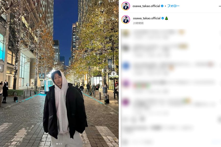 パーカーショットを披露した大沢たかお（本人インスタグラムより）