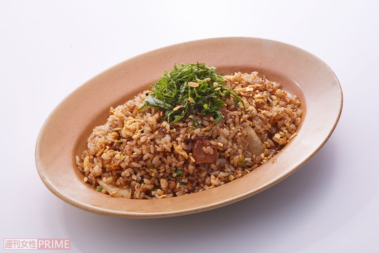 ガーリックライスの大葉のせ