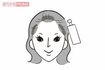 スッキリテク4汗でヘアが崩れたり、においが気になるときはドライシャンプーを生え際にシュッ。髪もふわっと立ち上がる。イラスト/スヤマミヅホ
