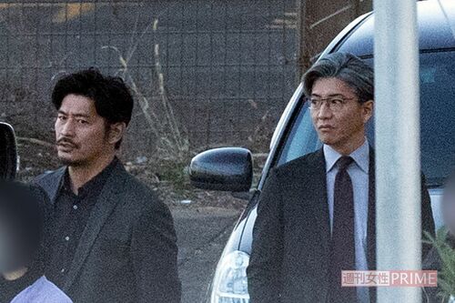 『風間公親─教場0─』の撮影に臨む木村拓哉と坂口憲二（2023年）