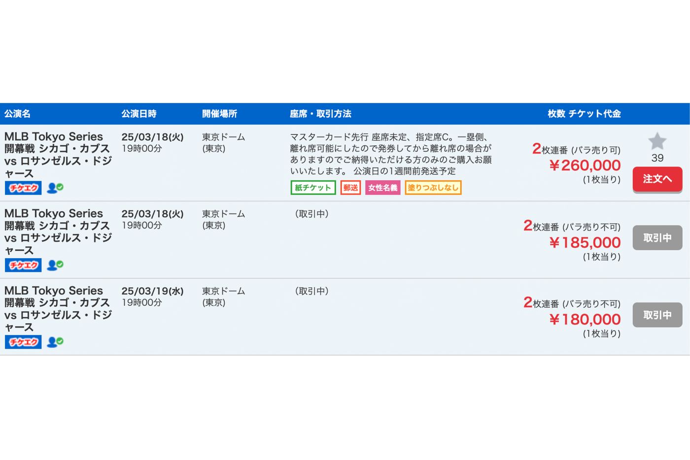 大谷翔平が出場する試合のチケット転売サイト。高額で出品する者、それを求める者……