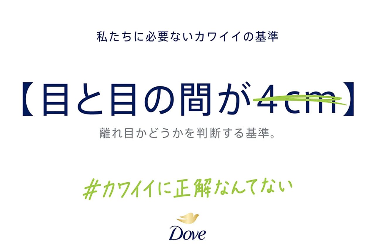 「カワイイの基準にNOを！」という文言とともに出された“基準”の数々（Dove公式HPより）