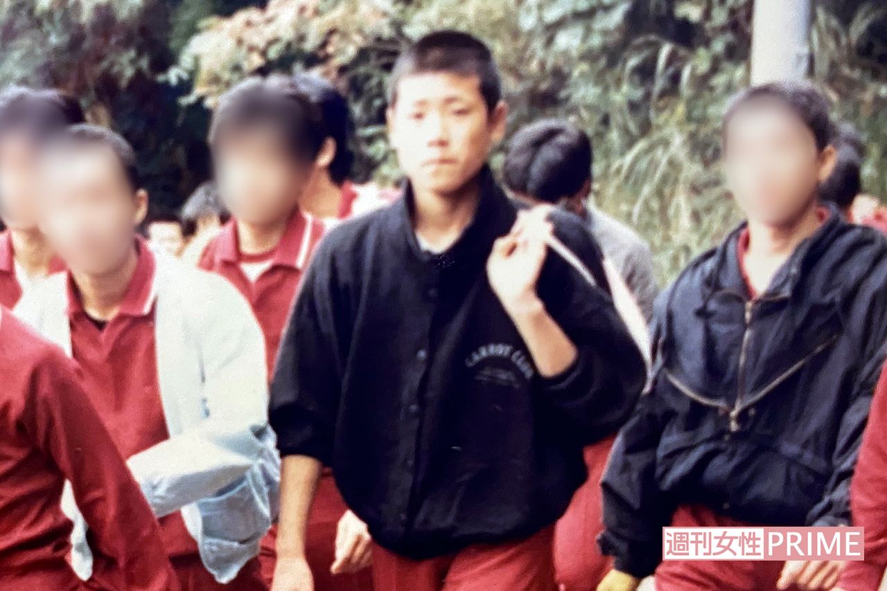 中学3年生の新庄剛志。このときすでに、身長は180センチ近くあったという