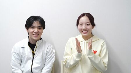 宇野昌磨と本田真凜のカップル（本田姉妹のYouTubeより）