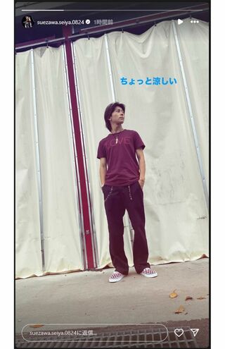 木村拓哉と同じスニーカーを履いた『Aぇ!Group』の末澤誠也（本人インスタグラムより）