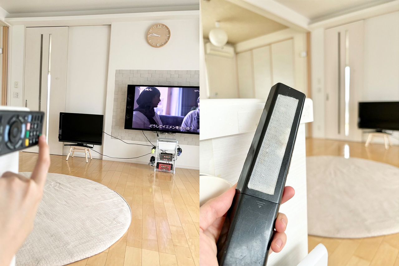 べたべた触らず衛生的（左のモニターはゲーム用です）