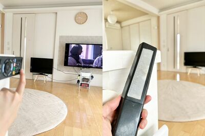 べたべた触らず衛生的（左のモニターはゲーム用です）